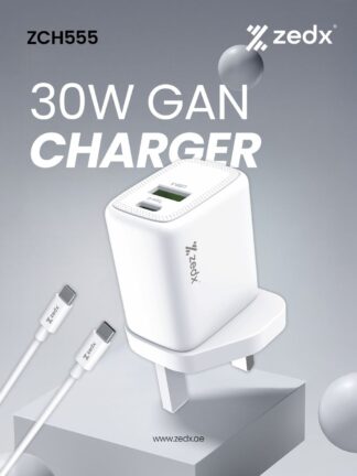 ZEDX 30W GaN Charger  ZCH555, USB A, C type Port